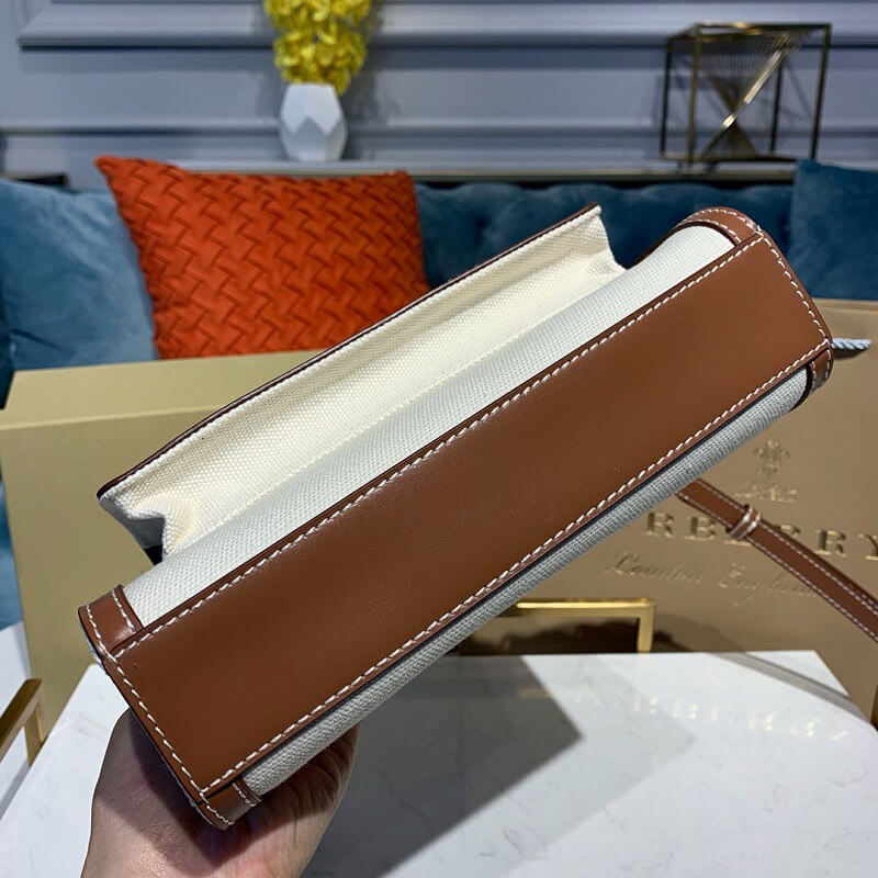 Burberry Pocket Medium Leather-trimmed Canvas Tote Bag - Replica Luxury Bags™