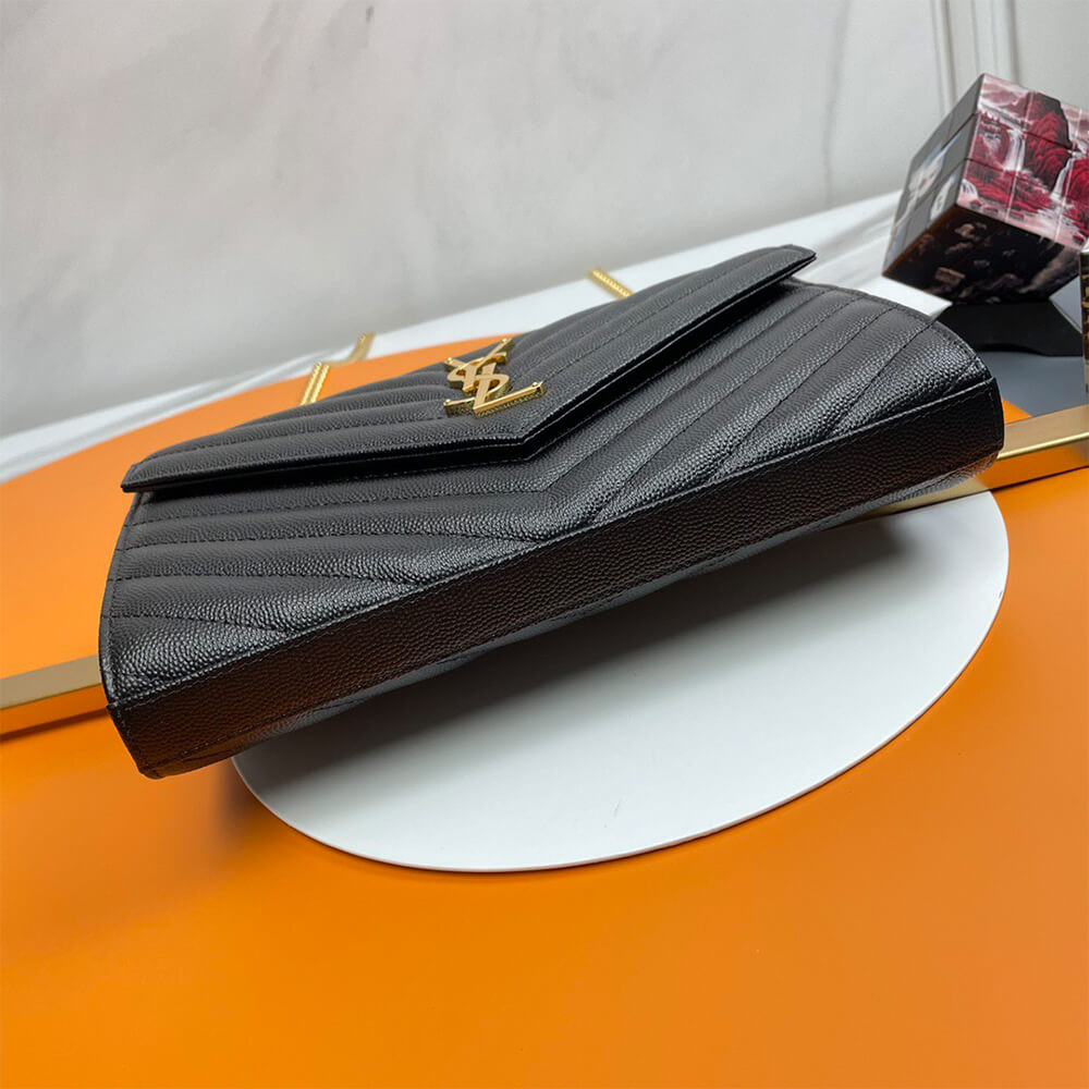 YSL Classic Cassandre Chain Wallet Bag in Grain De Poudre Leather - Replica Luxury Bags™