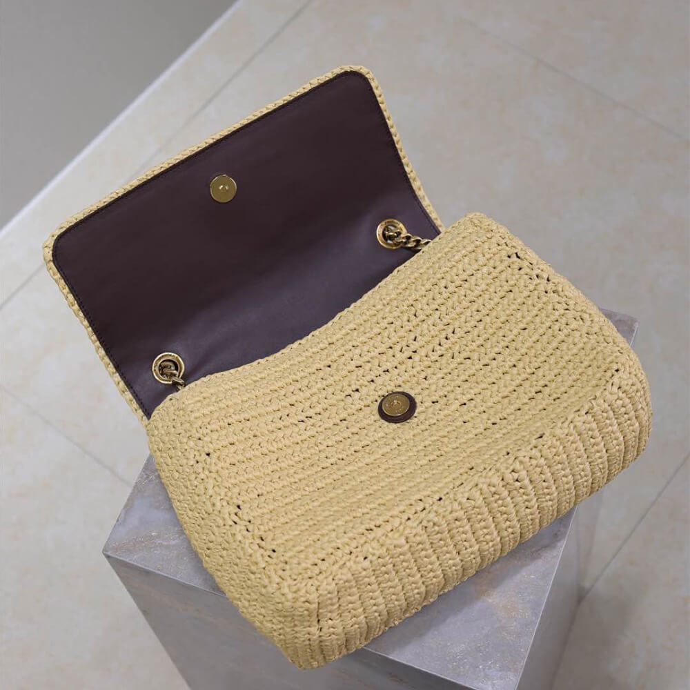 YSL Saint Laurent Niki Chain Medium Bag In Raffia - Replica Luxury Bags™