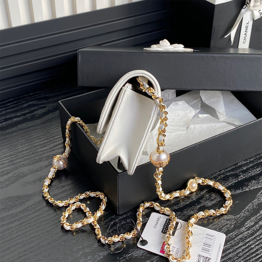 Chanel Flap Phone Holder Bag with Chain - Replica Luxury Bags™