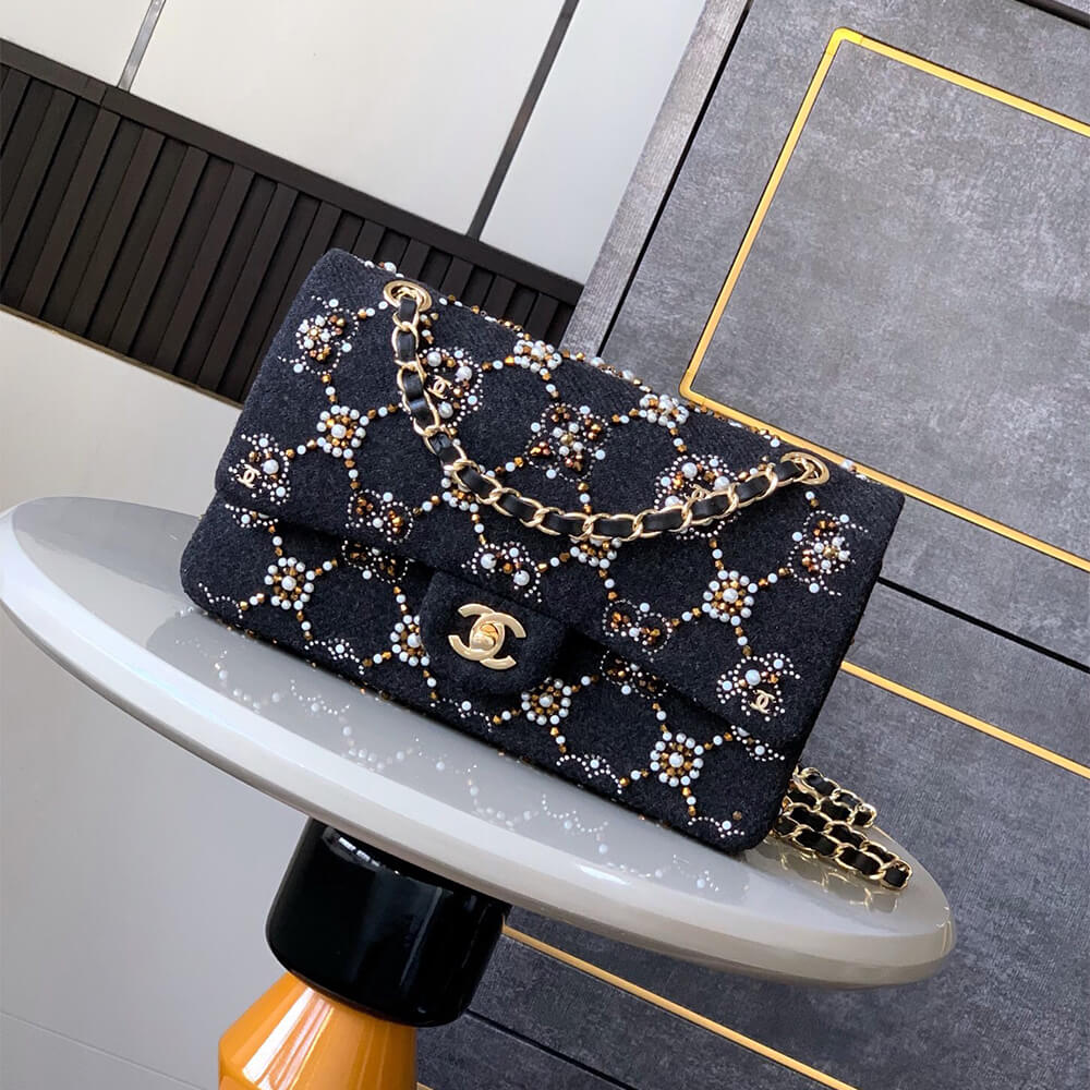 Chanel Pearl Classic Double Flap Handbag - Replica Luxury Bags™