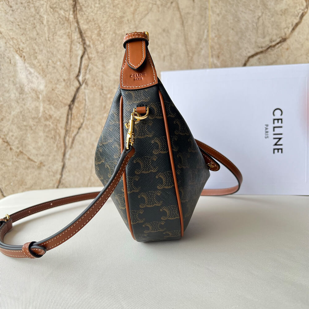 Teen Celine Lulu Bag in Triomphe Canvas and Calfskin - Replica Luxury Bags™