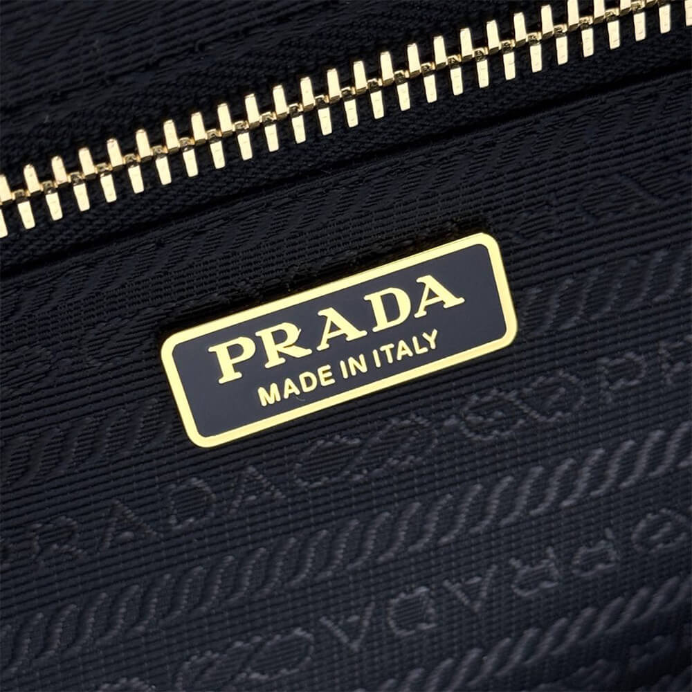 Prada Re-Nylon And Leather Medium Top-Handle Bag With Padlock - Replica Luxury Bags™
