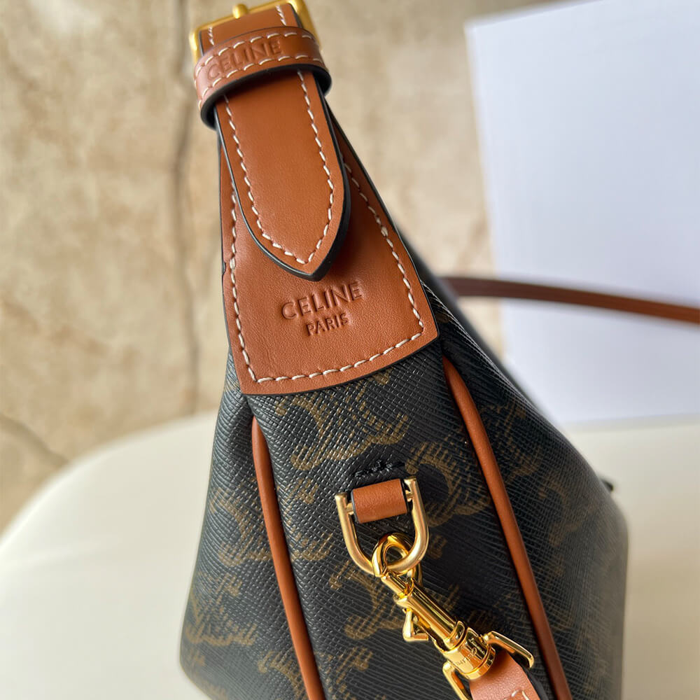 Teen Celine Lulu Bag in Triomphe Canvas and Calfskin - Replica Luxury Bags™