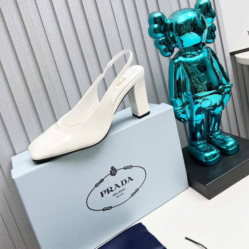 Prada Patent Leather Slingback Pumps 85 mm Shoes - Replica Luxury Bags™