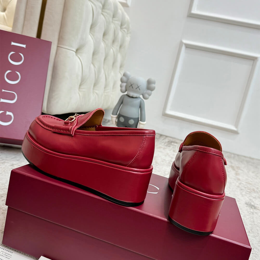 Gucci Women s Horsebit wedge loafer Shoes - Replica Luxury Bags™