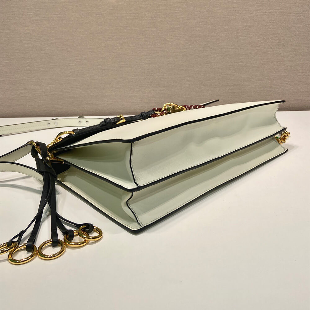 Prada Soft Sound large leather shoulder bag with charms - Replica Luxury Bags™