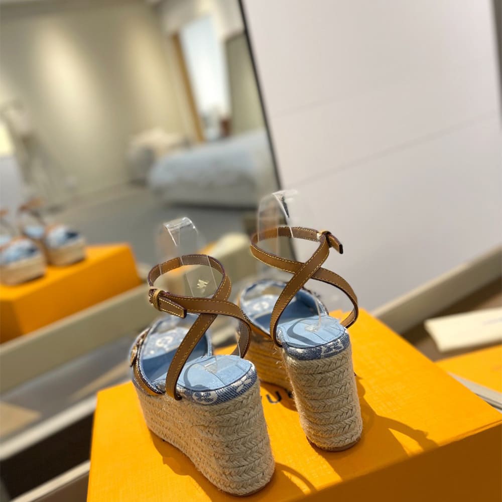 LV Helios Wedge Sandal Shoes - Replica Luxury Bags™