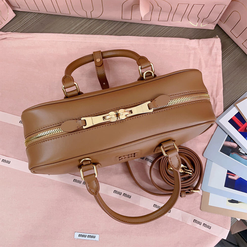 Miumiu Large Arcadie Leather Bag - Replica Luxury Bags™