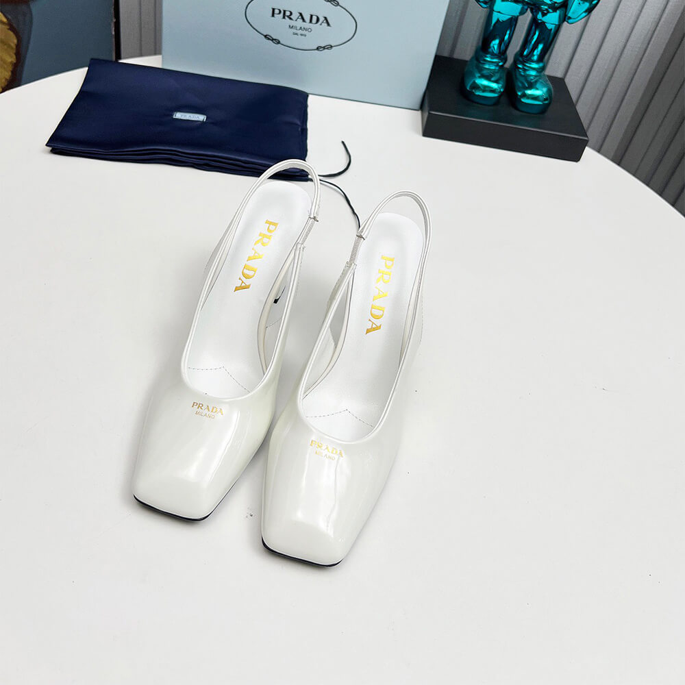 Prada Patent Leather Slingback Pumps 85 mm Shoes - Replica Luxury Bags™