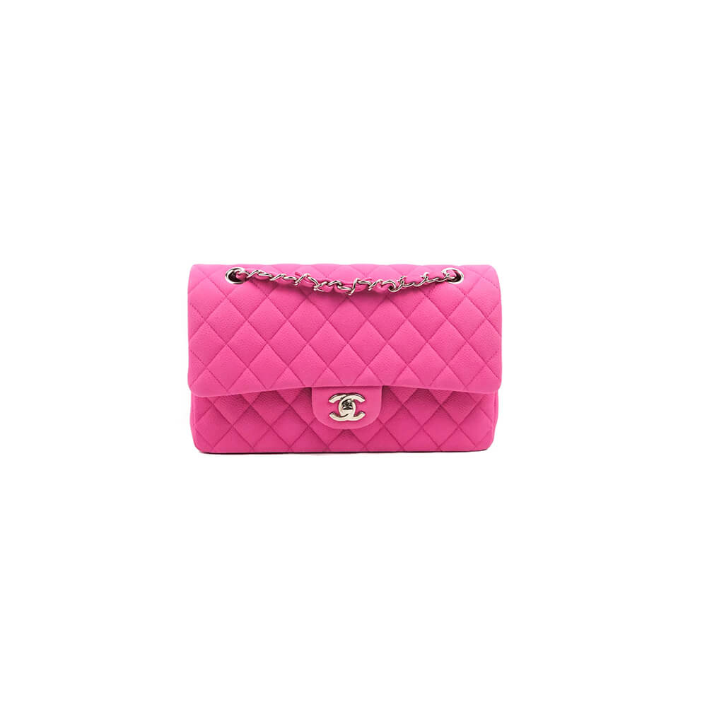 Chanel Classic Flap Medium Bag in Magenta Leather Gold Hardware - Replica Luxury Bags™