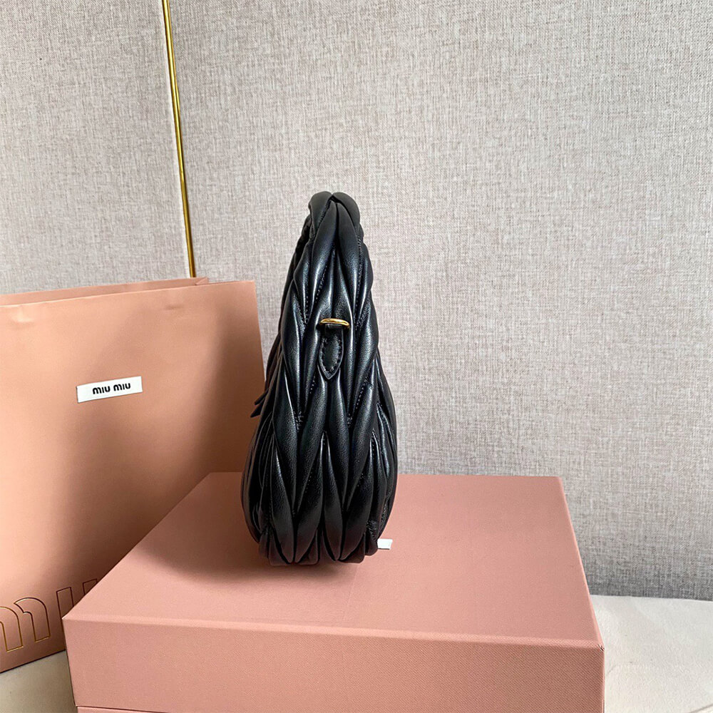 Miumiu Small Wander Matelasse Nappa Leather Hobo Bag - Replica Luxury Bags™