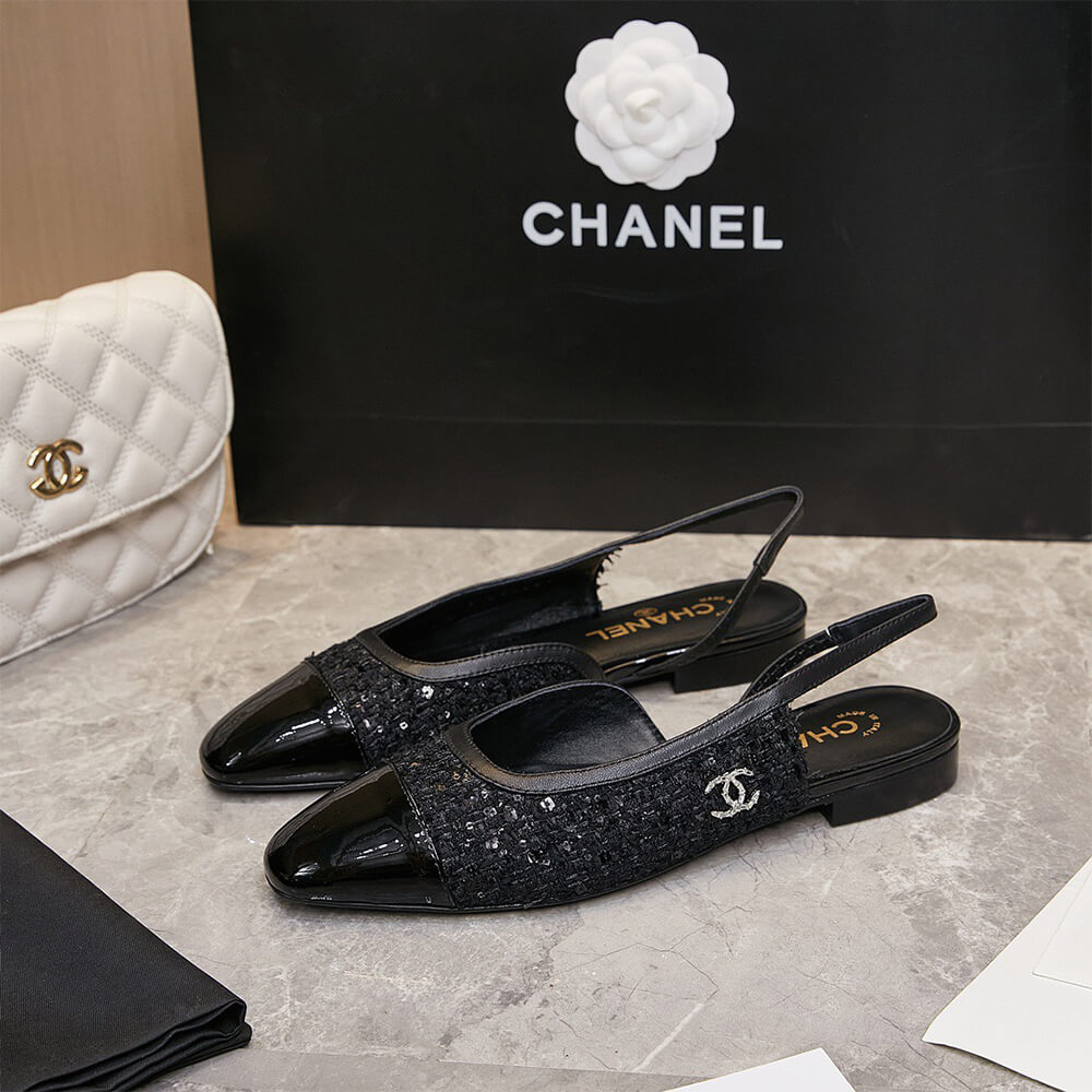 Chanel Diamond Buckle Slingbacks Shoes - Replica Luxury Bags™
