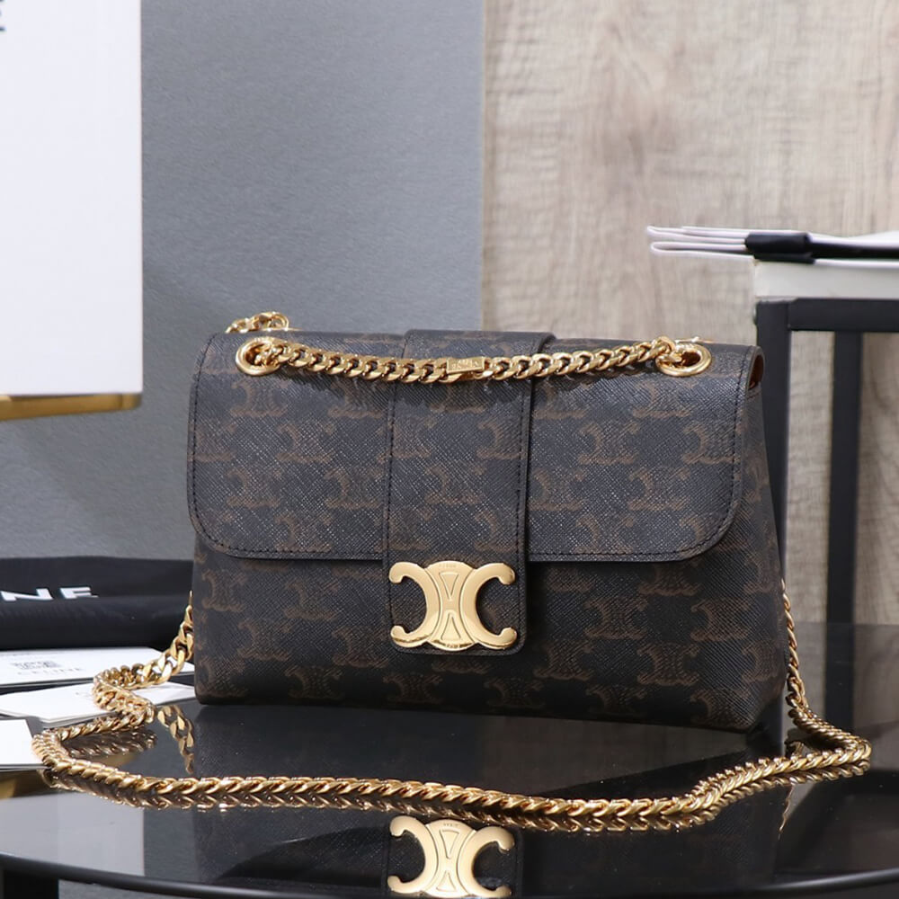 Teen Celine Victoire Bag In Triomphe Canvas - Replica Luxury Bags™