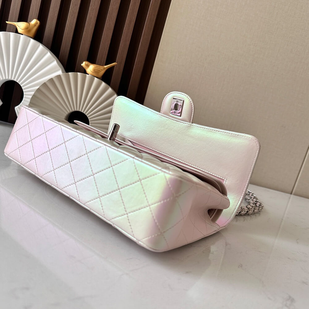 Chanel Classic Flap Handbag in Gradient Cream White with Silver Hardware - Replica Luxury Bags™