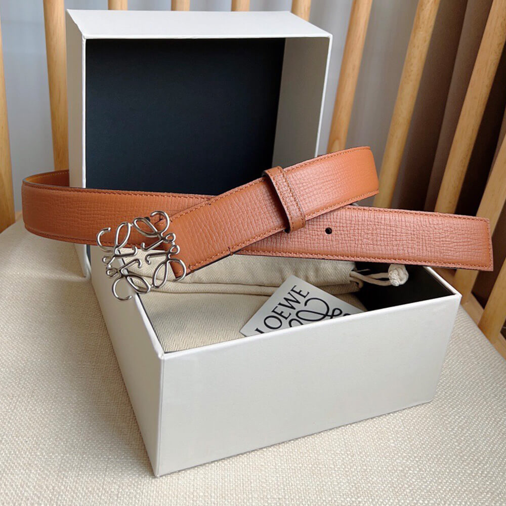 LOEWE Anagram belt in pebble grain calfskin 32mm - Replica Luxury Bags™