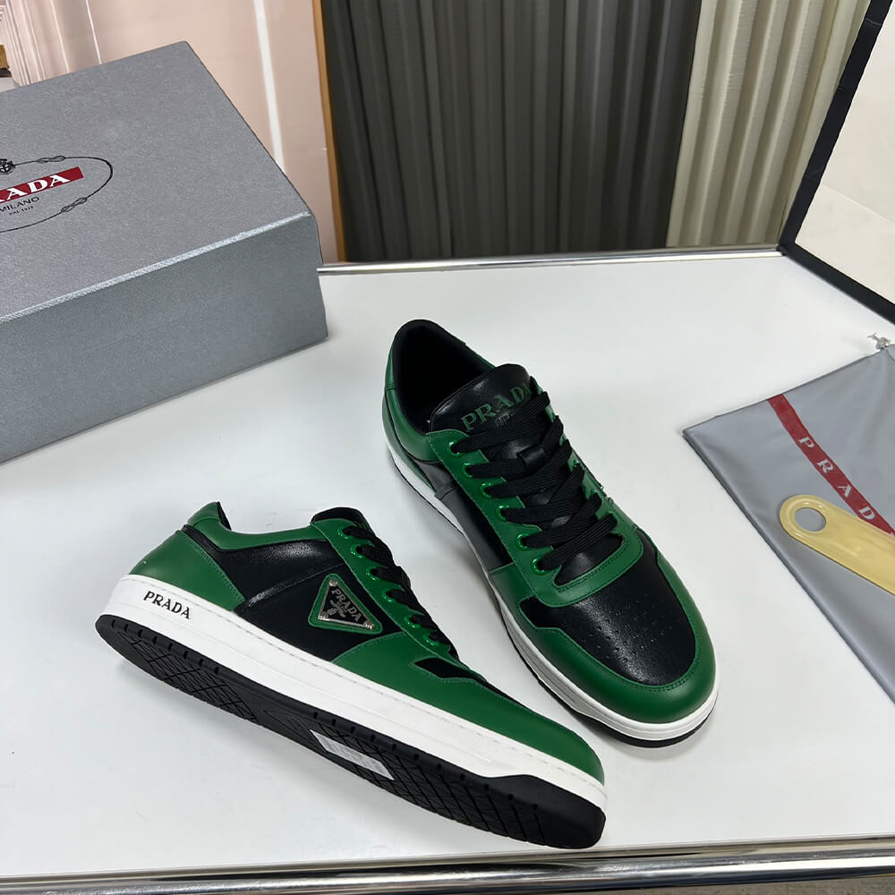 Prada Downtown Nappa Leather Sneakers Shoes - Replica Luxury Bags™