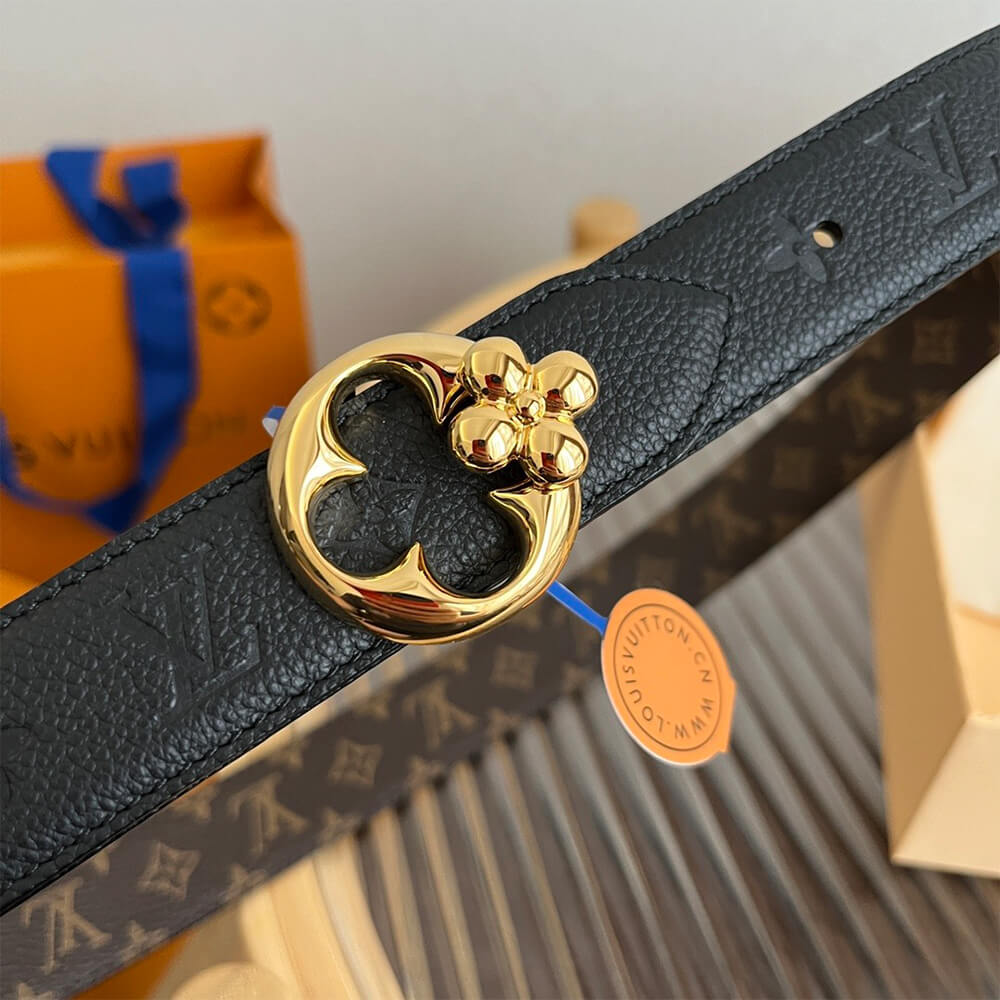 LV Flowergram Round 30mm Reversible Belt - Replica Luxury Bags™