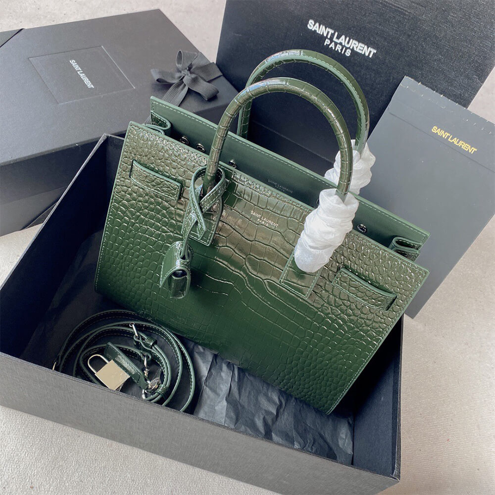 YSL Sac De Jour Baby Bag in Crocodile-Embossed - Replica Luxury Bags™