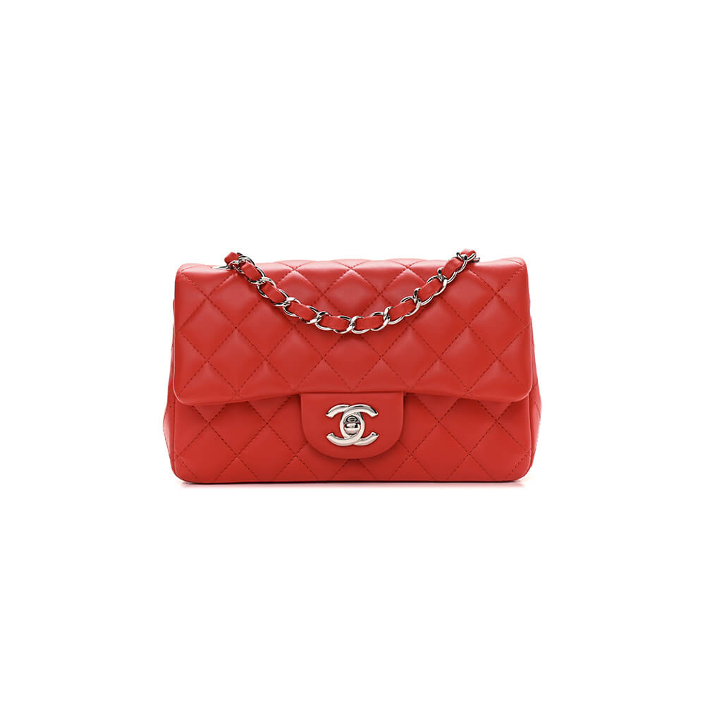 Chanel Mini Flap Bag in Red Caviar with Light Gold Hardware - Replica Luxury Bags™