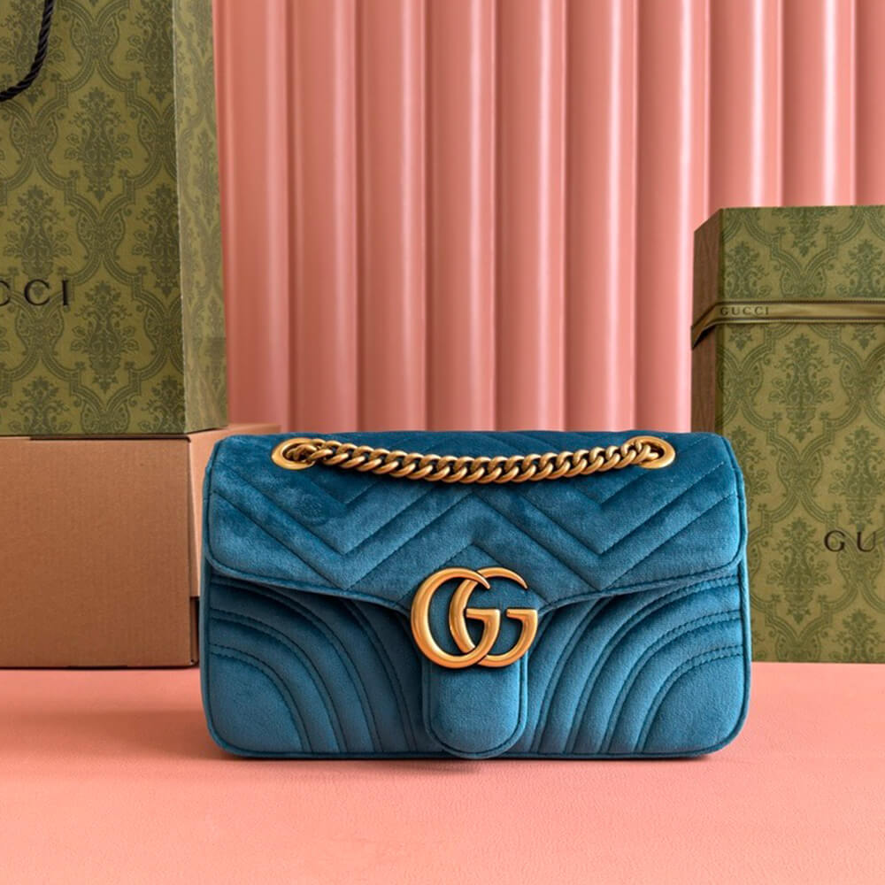 Gucci GG Velvet Small Marmont Shoulder Bag - Replica Luxury Bags™
