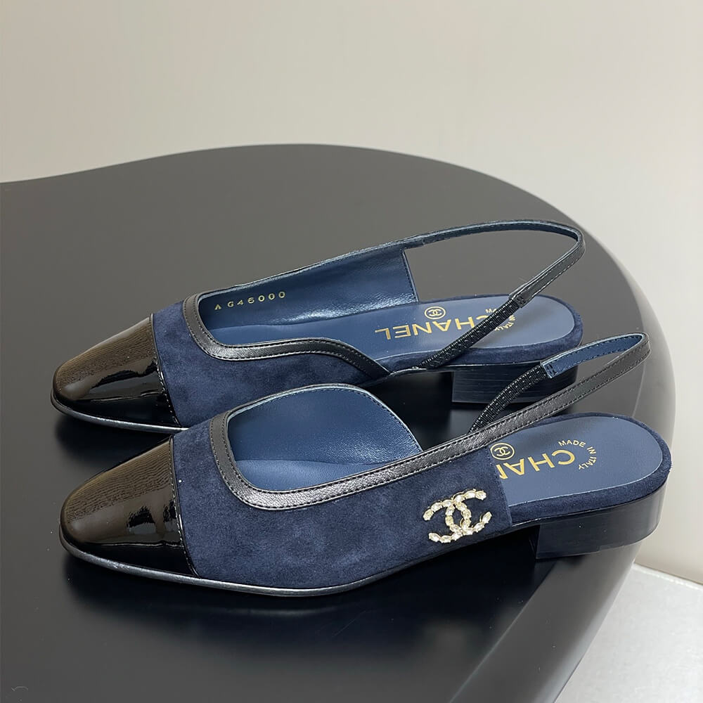 Chanel Diamond Buckle Slingbacks Shoes - Replica Luxury Bags™