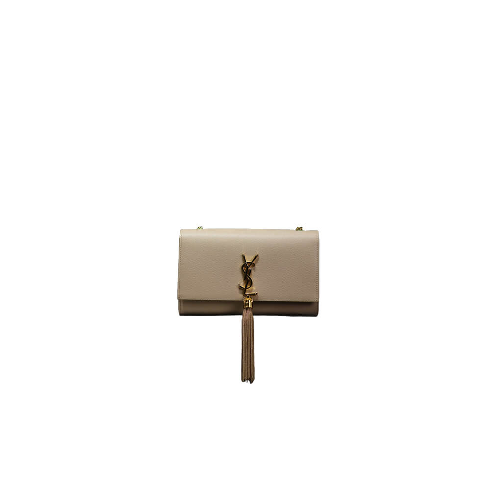 YSL Kate Medium Tassel Bag in Grain De Poudre Embossed Leather - Replica Luxury Bags™