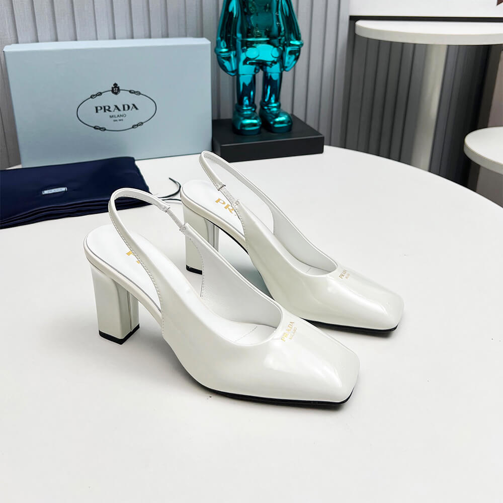 Prada Patent Leather Slingback Pumps 85 mm Shoes - Replica Luxury Bags™