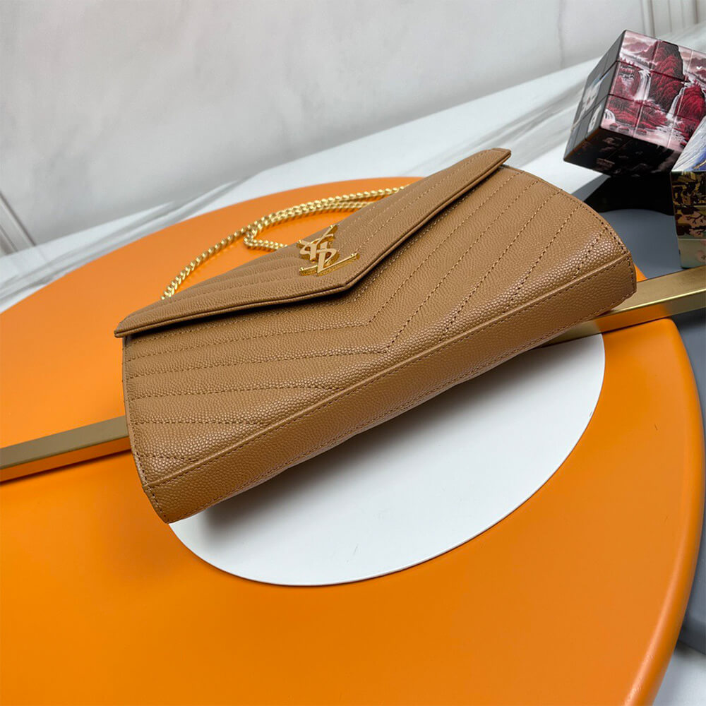 YSL Classic Cassandre Chain Wallet Bag in Grain De Poudre Leather - Replica Luxury Bags™