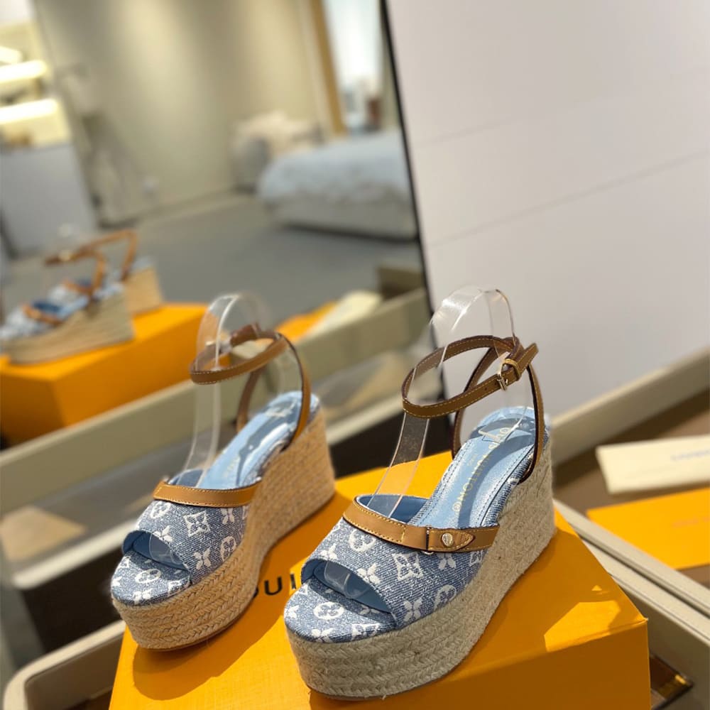 LV Helios Wedge Sandal Shoes - Replica Luxury Bags™