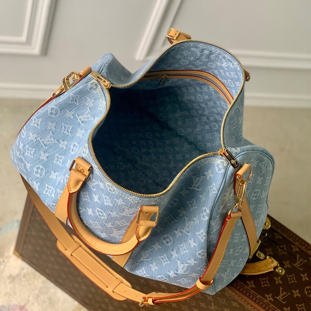 LV Keepall Bandouliere 45 Denim Bag - Replica Luxury Bags™