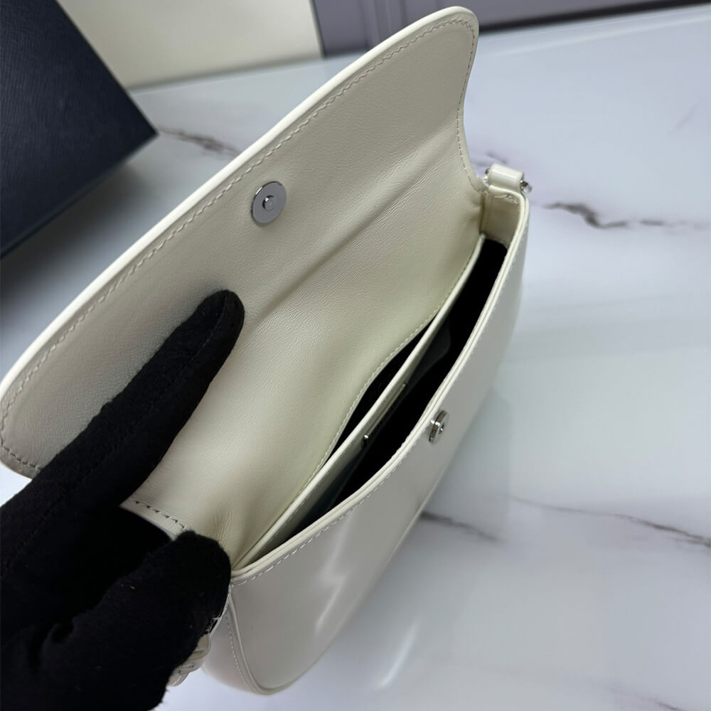 Small Prada Cleo Brushed Leather Shoulder Bag with Flap - Replica Luxury Bags™