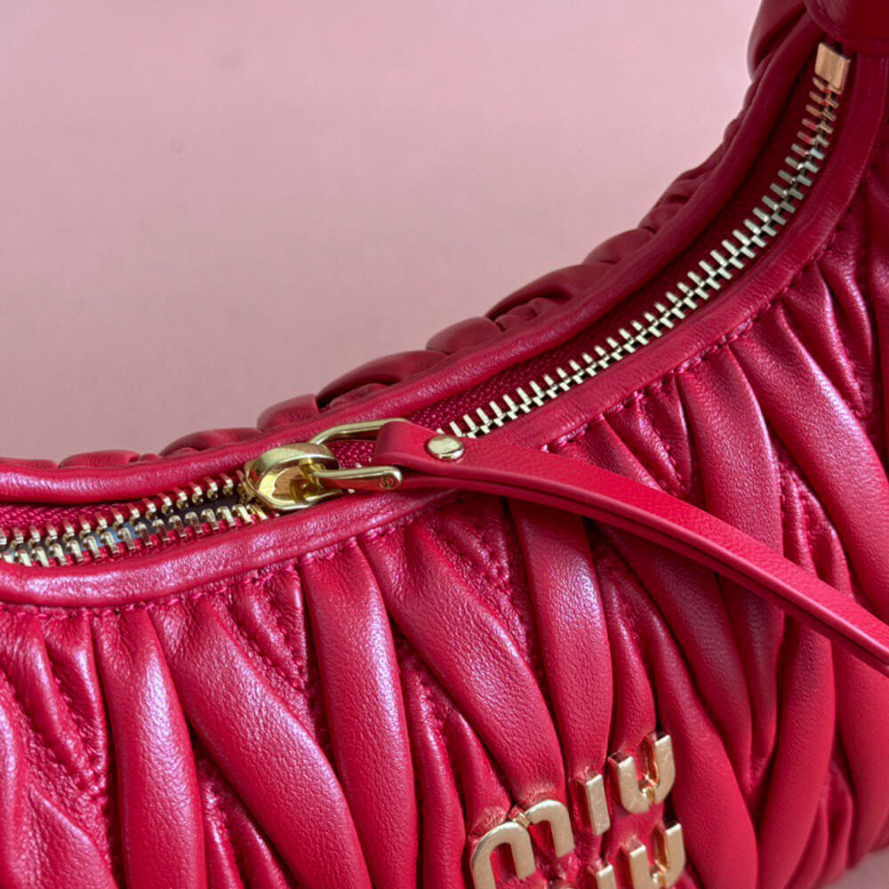 Miumiu Small Wander Matelasse Nappa Leather Hobo Bag - Replica Luxury Bags™