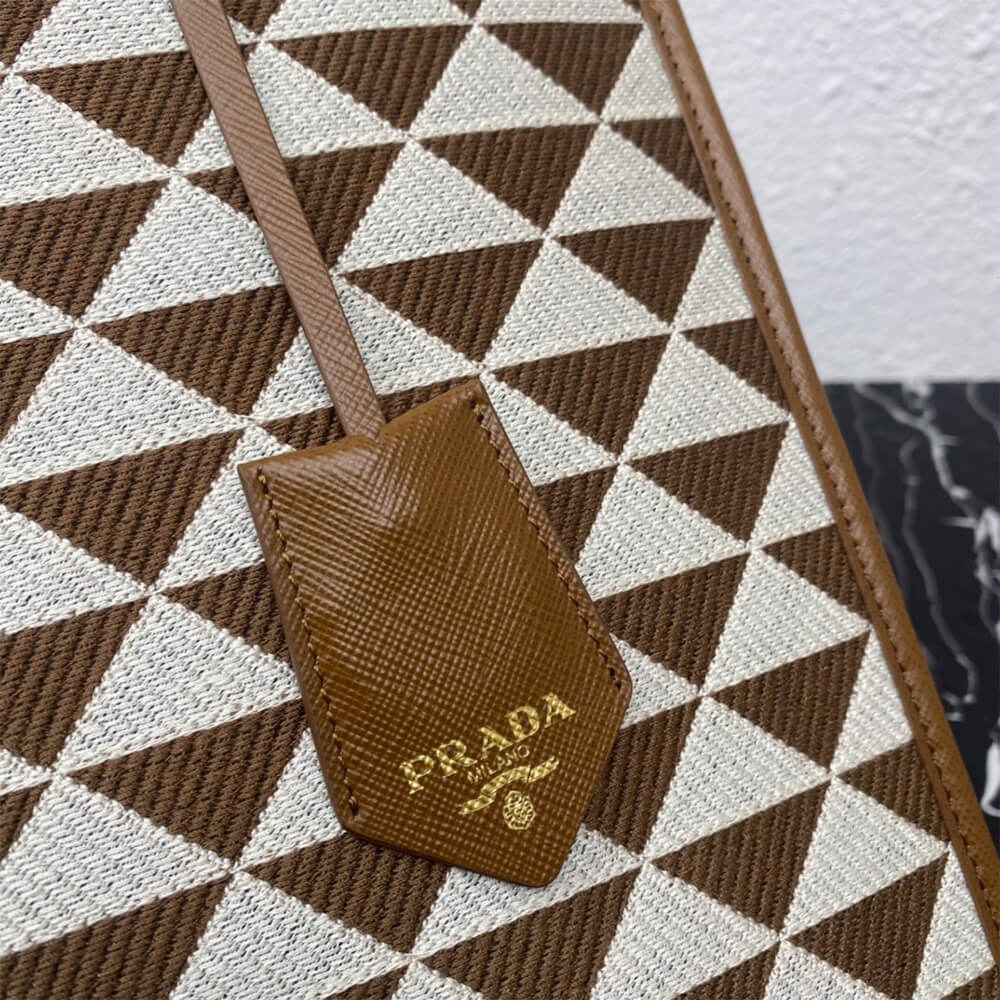 Large Prada Symbole Jacquard Fabric Handbag - Replica Luxury Bags™