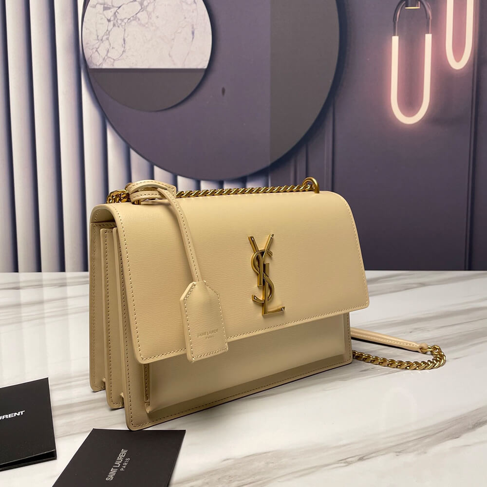 YSL Sunset Medium Chain Bag In Smooth Leather - Replica Luxury Bags™