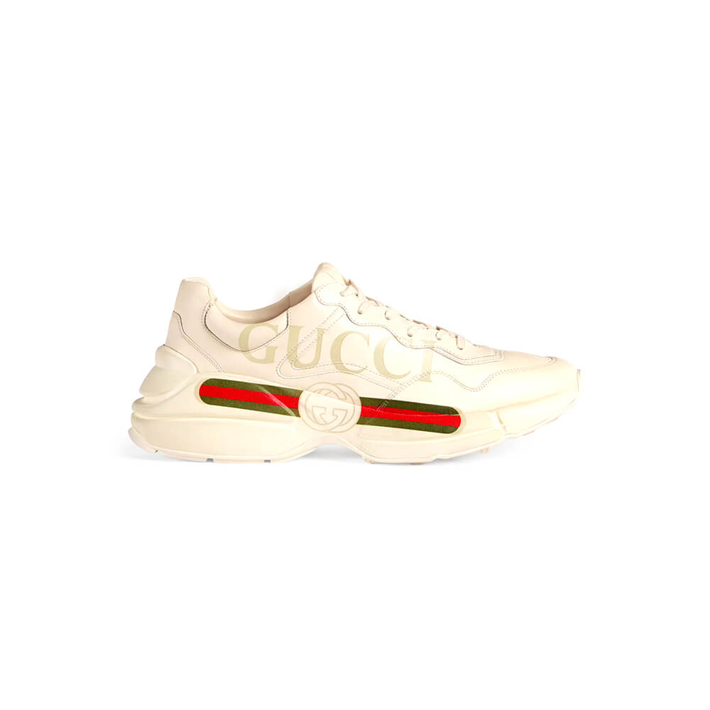 Rhyton Gucci logo leather sneaker Shoes - Replica Luxury Bags™