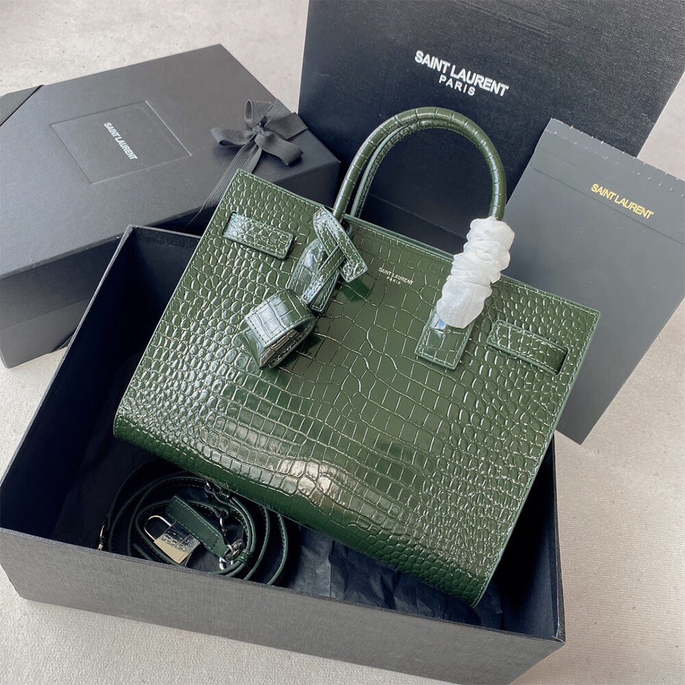 YSL Sac De Jour Baby Bag in Crocodile-Embossed - Replica Luxury Bags™