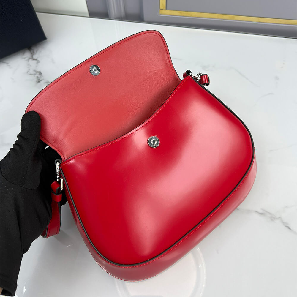 Small Prada Cleo Brushed Leather Shoulder Bag with Flap - Replica Luxury Bags™