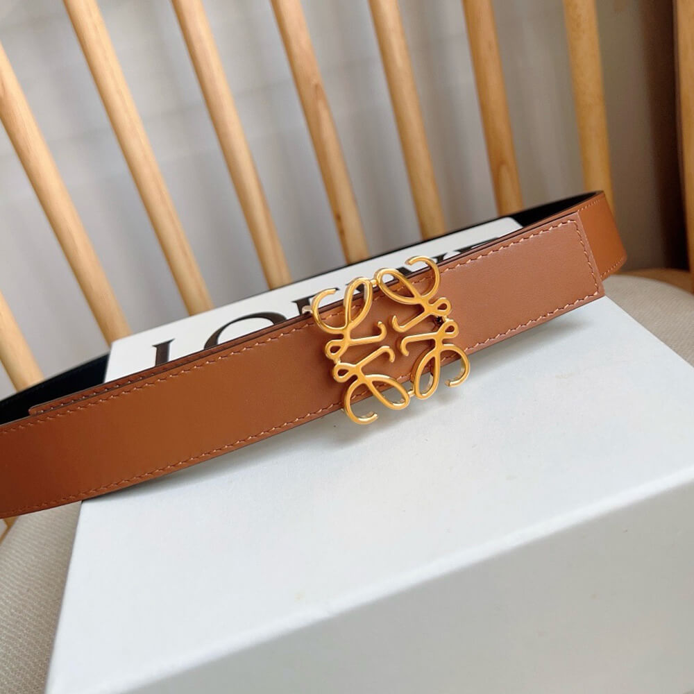 LOEWE Reversible Anagram belt in smooth calfskin 28mm - Replica Luxury Bags™