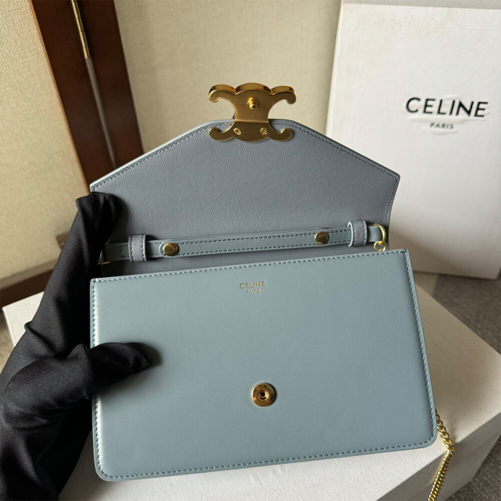 Celine Wallet On Chain Margo Bag in Shiny Calfskin - Replica Luxury Bags™