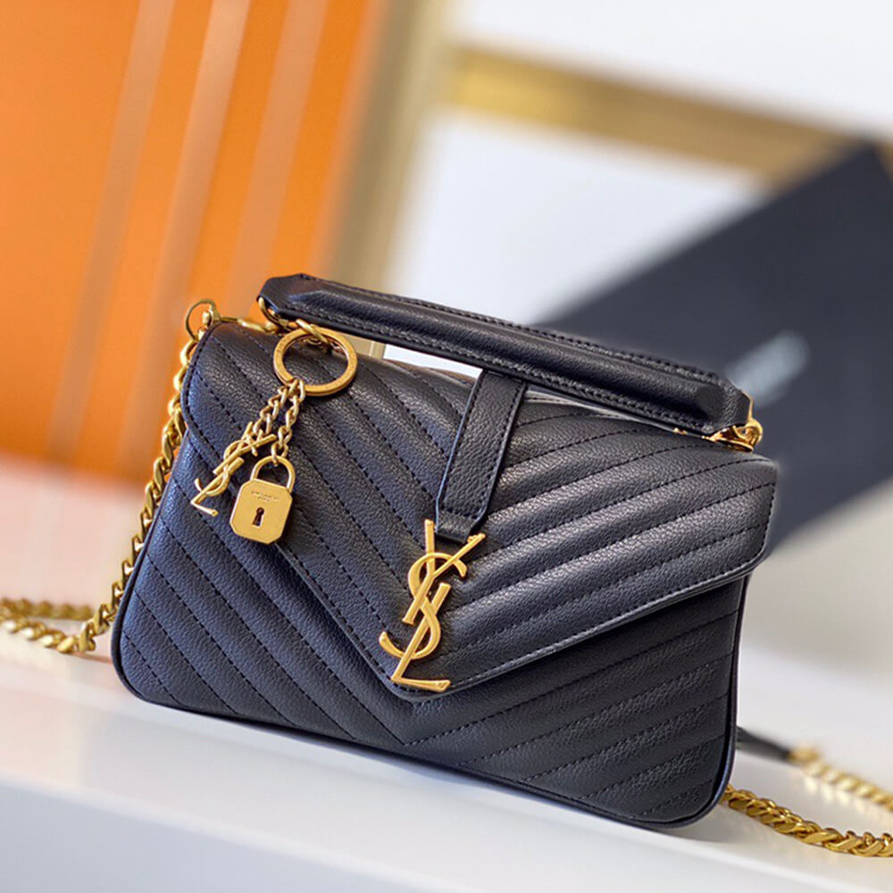 YSL Saint Laurent College Quilted-leather Satchel Bag - Replica Luxury Bags™