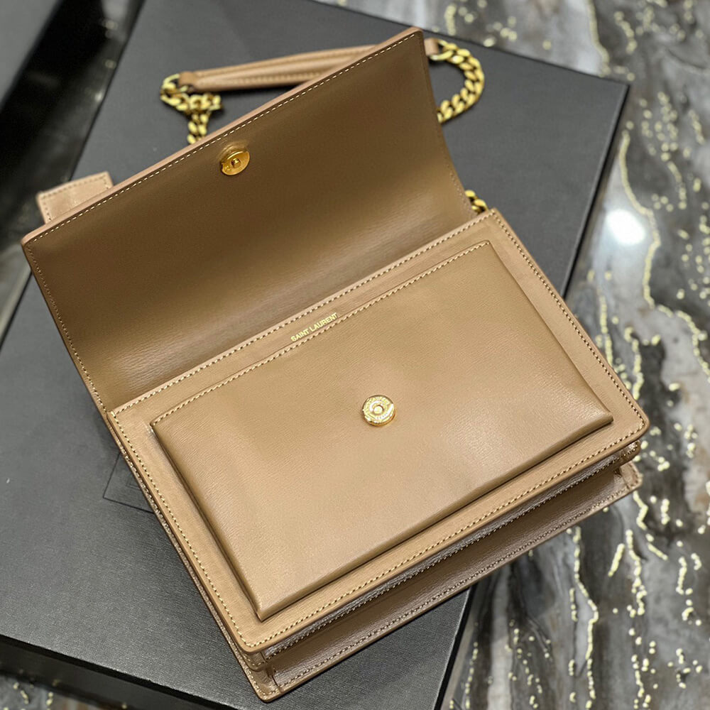 YSL Sunset Medium Chain Bag In Smooth Leather - Replica Luxury Bags™