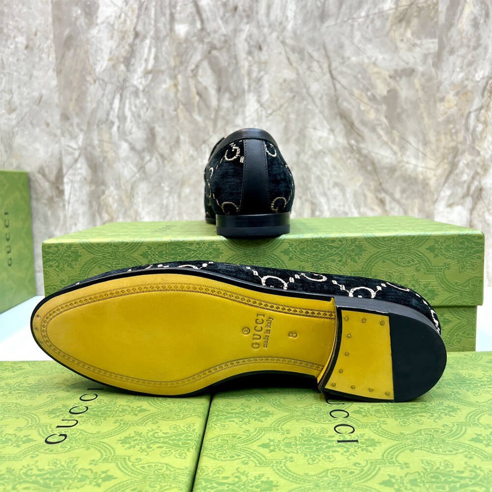Gucci Velvet Men Loafers Shoes - Replica Luxury Bags™