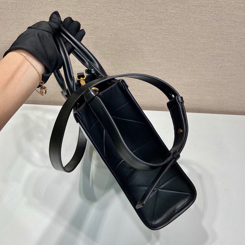 Prada Small Leather Prada Symbole Bag with Topstitching - Replica Luxury Bags™