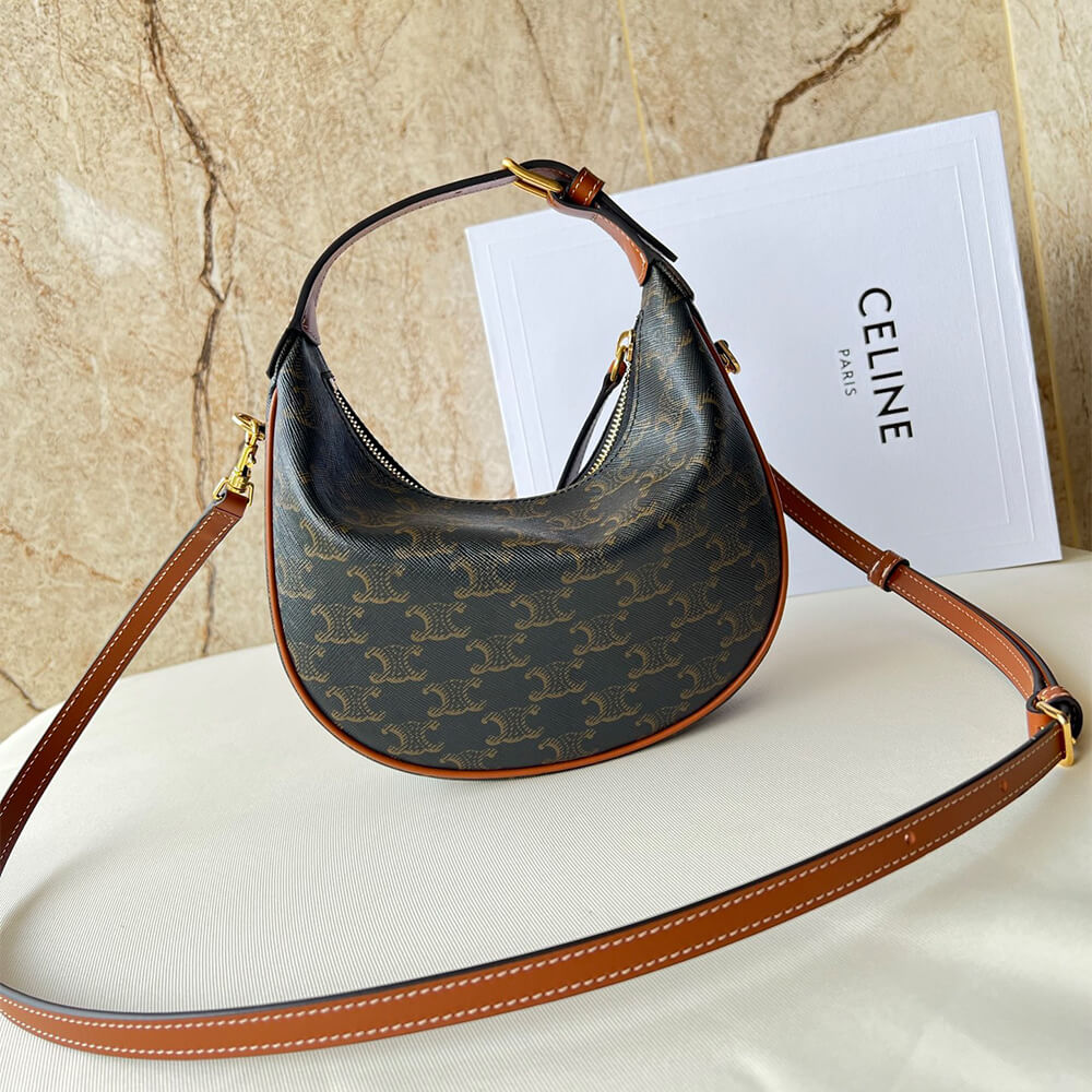 Teen Celine Lulu Bag in Triomphe Canvas and Calfskin - Replica Luxury Bags™