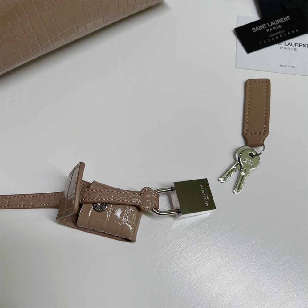 YSL Sac De Jour Nano Bag in Embossed Crocodile Shiny Leather - Replica Luxury Bags™