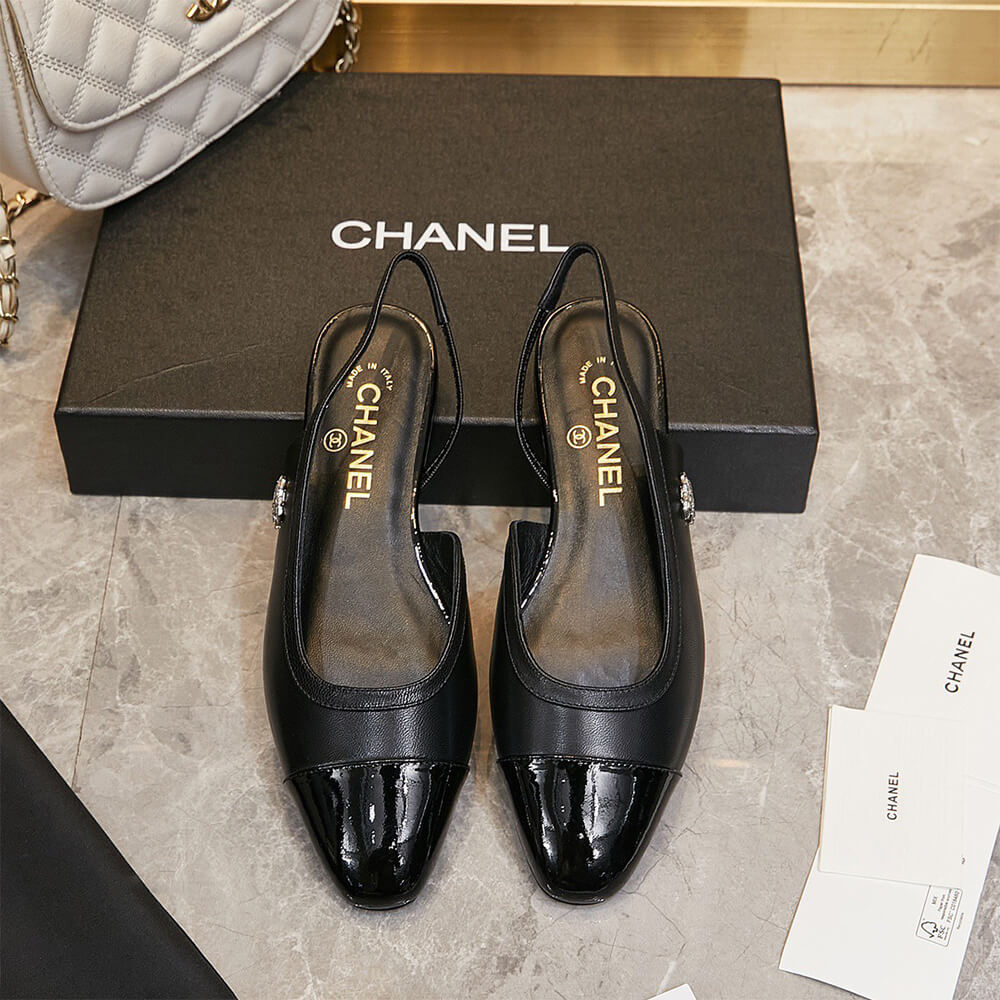 Chanel Diamond Buckle Slingbacks Shoes - Replica Luxury Bags™