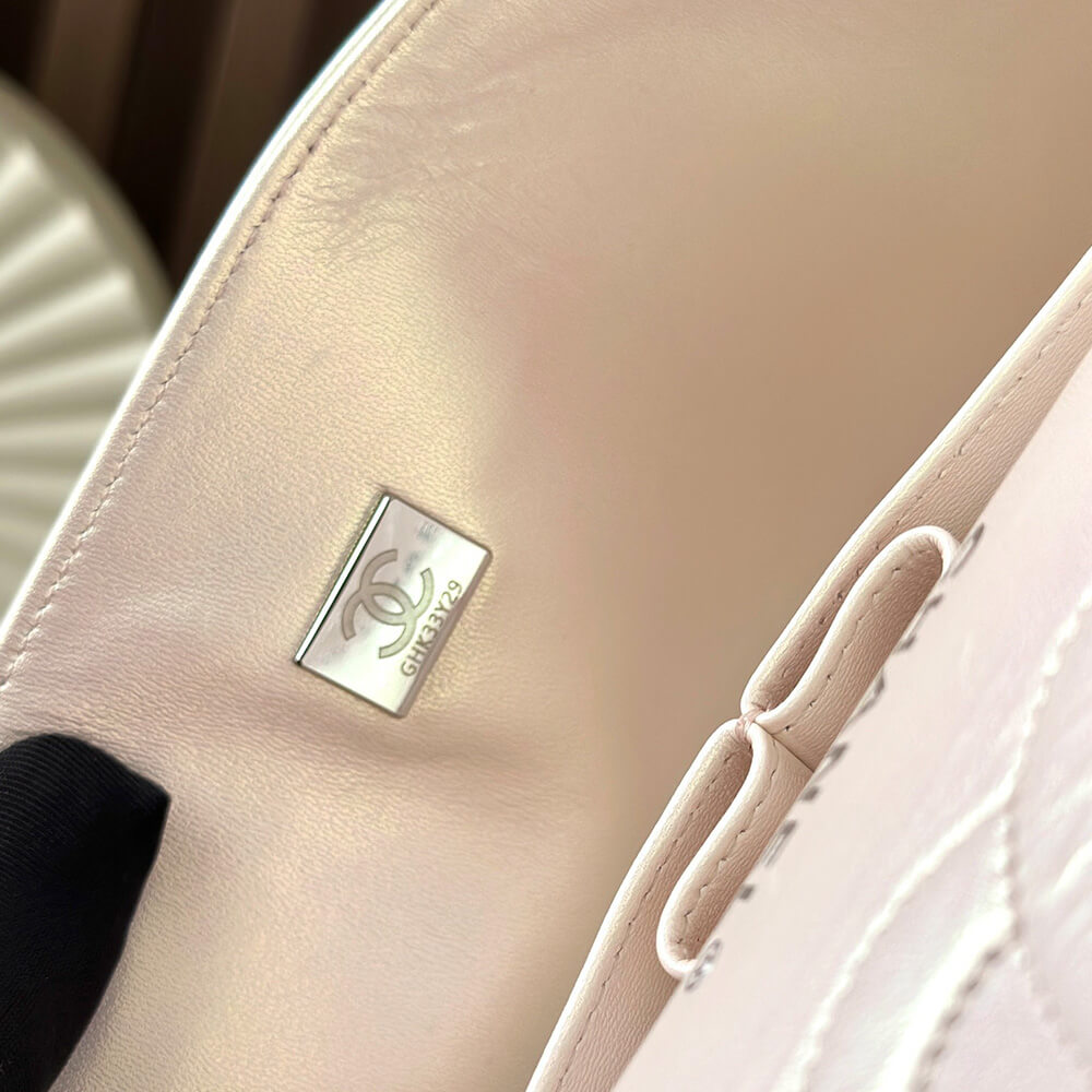 Chanel Classic Flap Handbag in Gradient Cream White with Silver Hardware - Replica Luxury Bags™