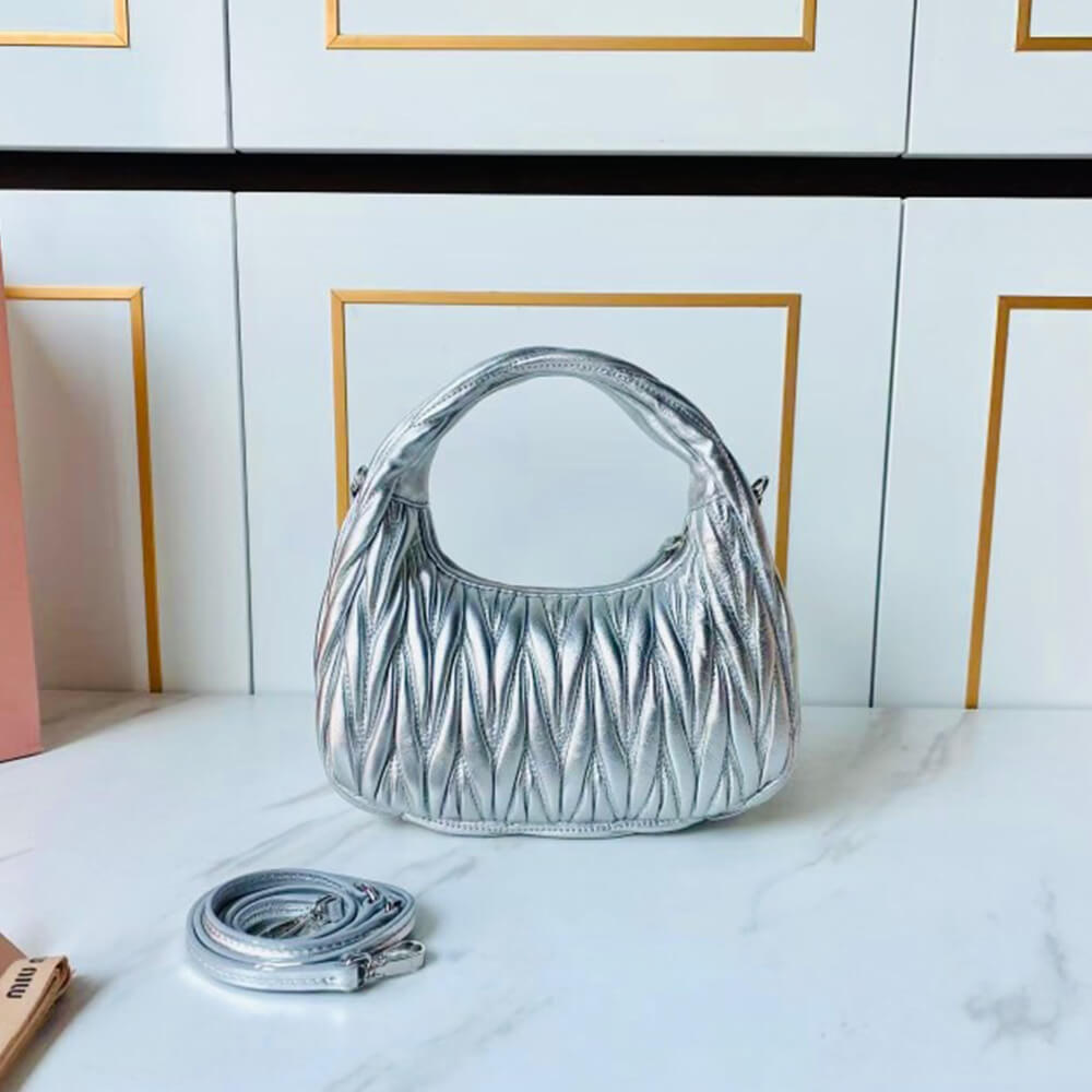 Miumiu Small Wander Matelasse Nappa Leather Hobo Bag - Replica Luxury Bags™