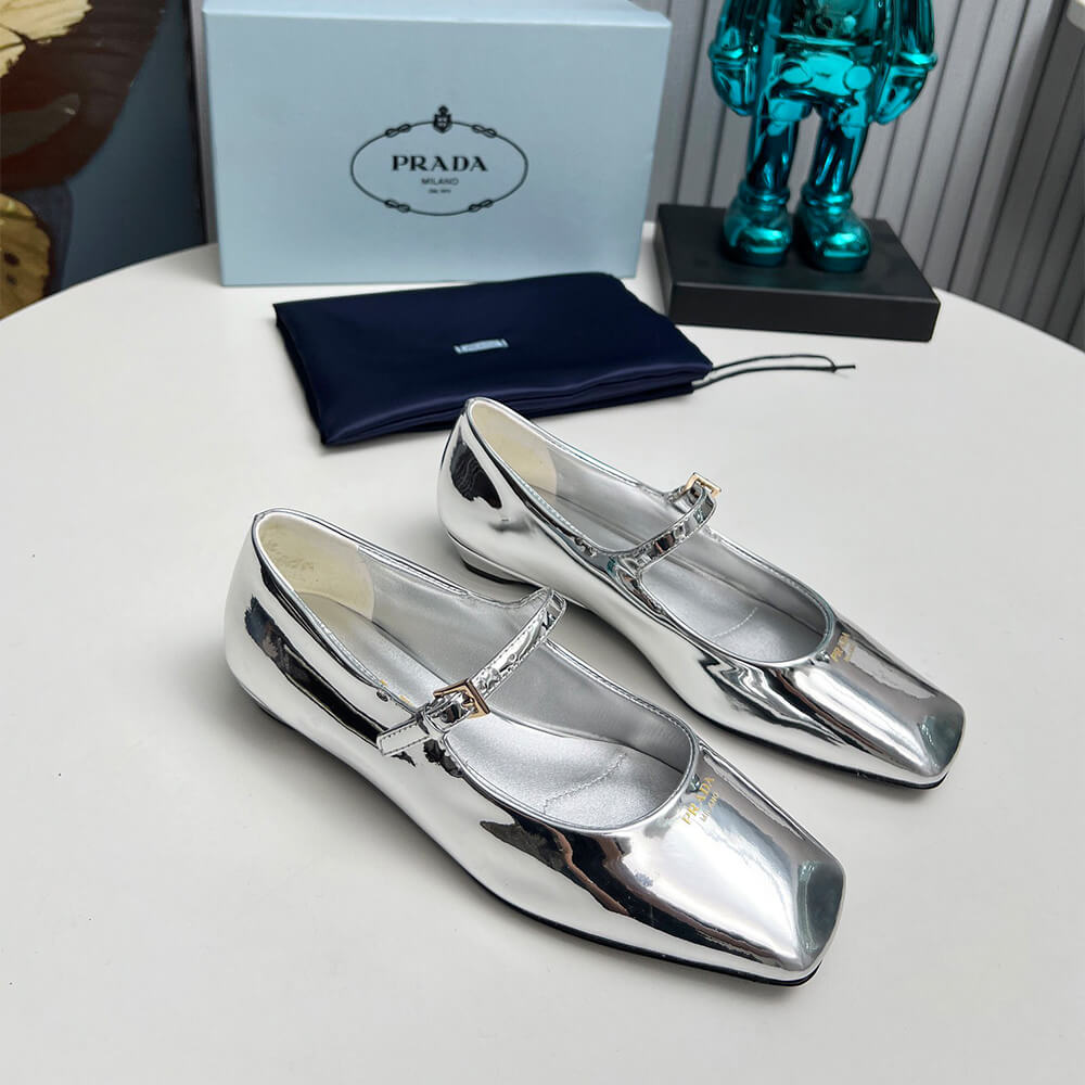 Prada Patent Leather Mary Jane Ballerinas Shoes - Replica Luxury Bags™